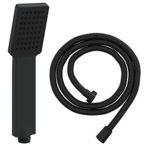 vidaXL Juego de Cabezal de Ducha Negro 150 cm Acero inoxidable