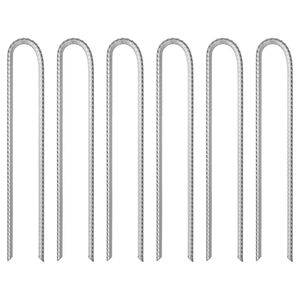 vidaXL Clavijas de tienda forma U 6 uds acero galvanizado 37 cm &Oslash;10 mm