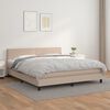 vidaXL Cama box spring con colchón cuero sintético capuchino 160x200cm
