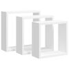 vidaXL Estantes cubo de pared 3 unidades MDF blanco