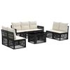 vidaXL Conjunto de sof&aacute;s de jard&iacute;n 8 uds. Negro y Blanco Crema