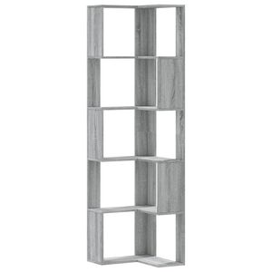 vidaXL Estanter&iacute;a de esquina 5 niveles madera gris Sonoma 50x50x179 cm