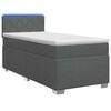 vidaXL Cama con Base Tapizada, Colch&oacute;n y Luz LED Gris oscuro Tela