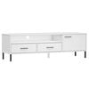 vidaXL Mueble de TV con patas de metal OSLO madera maciza pino blanco