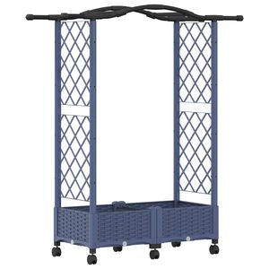 vidaXL Cama elevada con trellis y techo Gris 124 x 40 x 129 cm PP