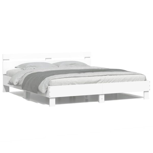 vidaXL Estructura de cama con LED sin colchón blanco 180x200 cm