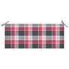vidaXL Banco Batavia madera maciza teca y coj&iacute;n a cuadros rojos 120 cm