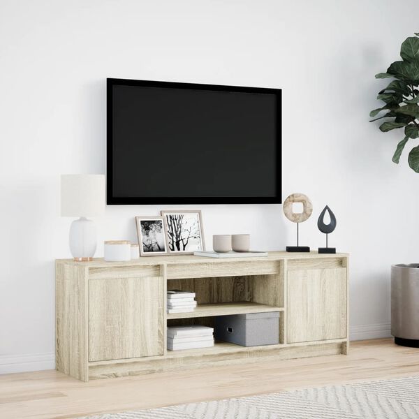 vidaXL Mueble de TV LED madera ingenier&iacute;a roble Sonoma 139,5x34x50 cm