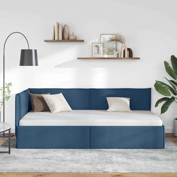 vidaXL Estructura de cama en esquina Azul 80 x 200 cm Terciopelo