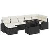 vidaXL Conjunto de sof&aacute; de jard&iacute;n 8 uds. Negro rat&aacute;n sint&eacute;tico