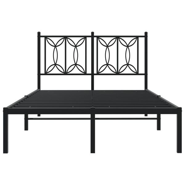 vidaXL Estructura cama sin colchón con cabecero metal negro 120x200 cm