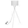 vidaXL L&aacute;mpara de pie con soporte blanco 139 cm
