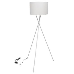 vidaXL L&aacute;mpara de pie con soporte blanco 139 cm