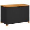 vidaXL Caja de almacenaje jard&iacute;n madera acacia rat&aacute;n negro 110x55x63cm