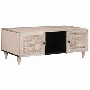 vidaXL Mesa de centro Blanco Blanqueado 100 x 54 x 40 cm