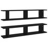 vidaXL Estantes de pared 2 uds madera contrachapada negro 105x18x20 cm
