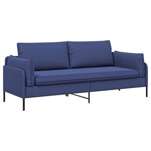 vidaXL Sof&aacute; de 3 plazas Azul Polic&iacute;a 222 x 81 x 89 cm Terciopelo