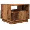 vidaXL Mesa de centro con luces LED madera envejecida 50x49x40 cm