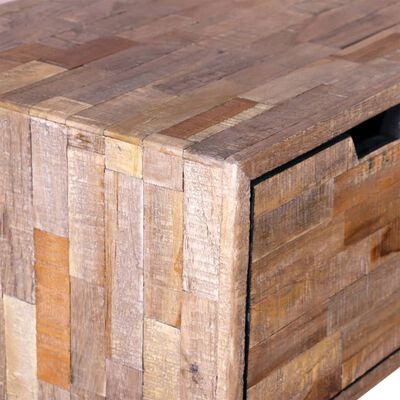vidaXL Mesa consola con 3 cajones de madera de teca reciclada
