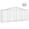 vidaXL Cestas de gaviones 11 uds forma de arco hierro 200x50x80/100 cm