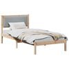 vidaXL Estructura de cama Gris Claro 90 x 190 cm Madera de pino macizo