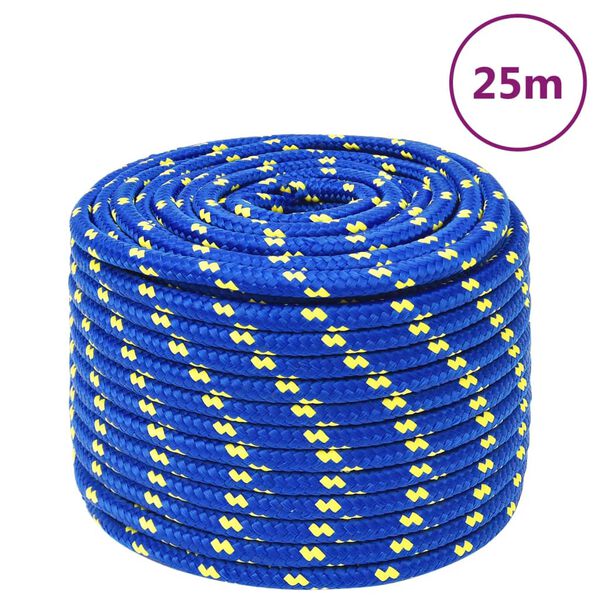 vidaXL Cuerda de barco polipropileno azul 14 mm 25 m