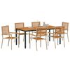 vidaXL Conjunto de Comedor de Jard&iacute;n 7 pcs Beige y Marr&oacute;n