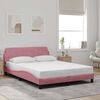 vidaXL Estructura de cama con cabecero Dover terciopelo rosa 120x200 cm