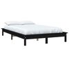 vidaXL Estructura de cama de madera maciza negra 180x200 cm