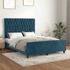 vidaXL Estructura de cama sin colch&oacute;n terciopelo azul oscuro 140x190cm