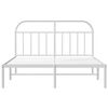vidaXL Estructura cama sin colchón con cabecero metal blanco 183x213cm