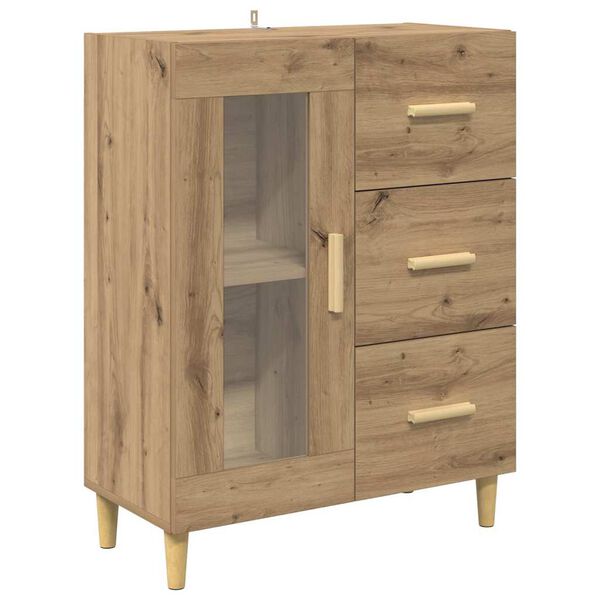 vidaXL Vitrina Roble artesanal 69,5 x 34 x 90 cm Madera contrachapada
