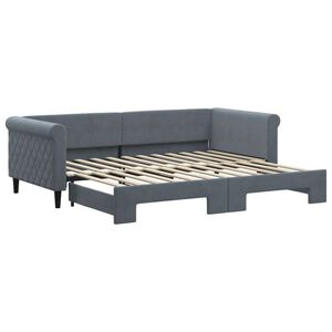 vidaXL Sof&aacute; cama nido terciopelo gris oscuro 90x200 cm