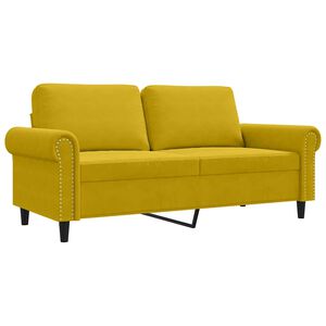 vidaXL Sof&aacute; de 2 plazas terciopelo amarillo 140 cm