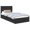 vidaXL Cama con almacenamiento Negro 100 x 200 cm Madera de ingenier&iacute;a