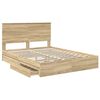 vidaXL Cama con almacenamiento con cabecera Roble Sonoma 150 x 200 cm