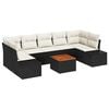 vidaXL Conjunto de sof&aacute;s de jard&iacute;n 8 uds. Negro rat&aacute;n sint&eacute;tico