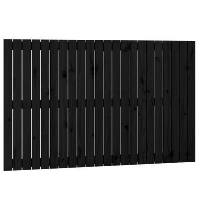 vidaXL Cabecero de cama de pared madera maciza pino negro 140x3x90 cm