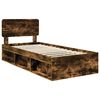 vidaXL Estructura de cama con cabecera Roble ahumado 90 x 190 cm