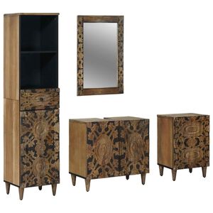 vidaXL Juego de muebles de ba&ntilde;o 4 uds. Marr&oacute;n 62 x 33 x 58 cm