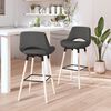 vidaXL Taburetes de cocina 2 unidades tela gris oscuro