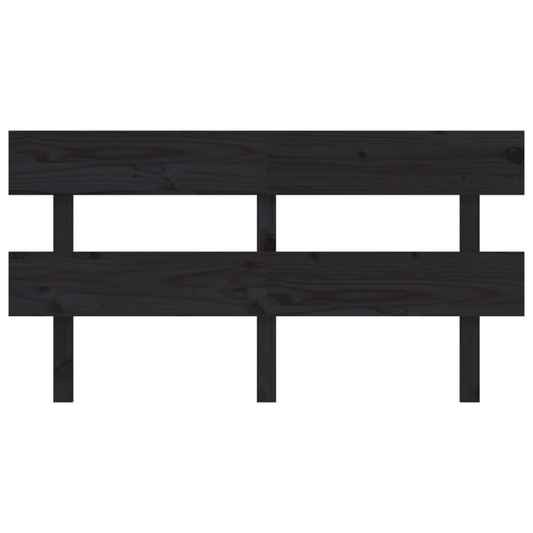 vidaXL Cabecero de cama madera maciza de pino negro 164x3x81 cm