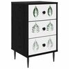 vidaXL Mesa de noche HANAU Roble Negro 36 x 33 x 61 cm