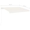 vidaXL Toldo manual retráctil con luz LED crema 300x250 cm