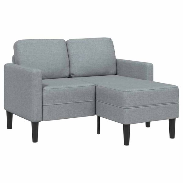 vidaXL Sofá de 2 plazas con chaise longue en forma L gris claro 125cm