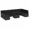 vidaXL Conjunto de sof&aacute; de jard&iacute;n 11 uds. 10-N&uacute;mero de plazas Negro