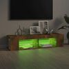 vidaXL Mueble de TV con luces LED roble ahumado 135x39x30 cm