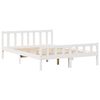 vidaXL Cama con estantería sin colchón madera maciza blanca 160x200 cm