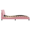 vidaXL Estructura de cama con LED sin colch&oacute;n Hanko terciopelo rosa 140x190 cm