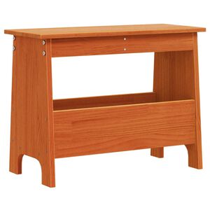 vidaXL Banco de recibidor madera maciza pino marr&oacute;n cera 60x28x45 cm